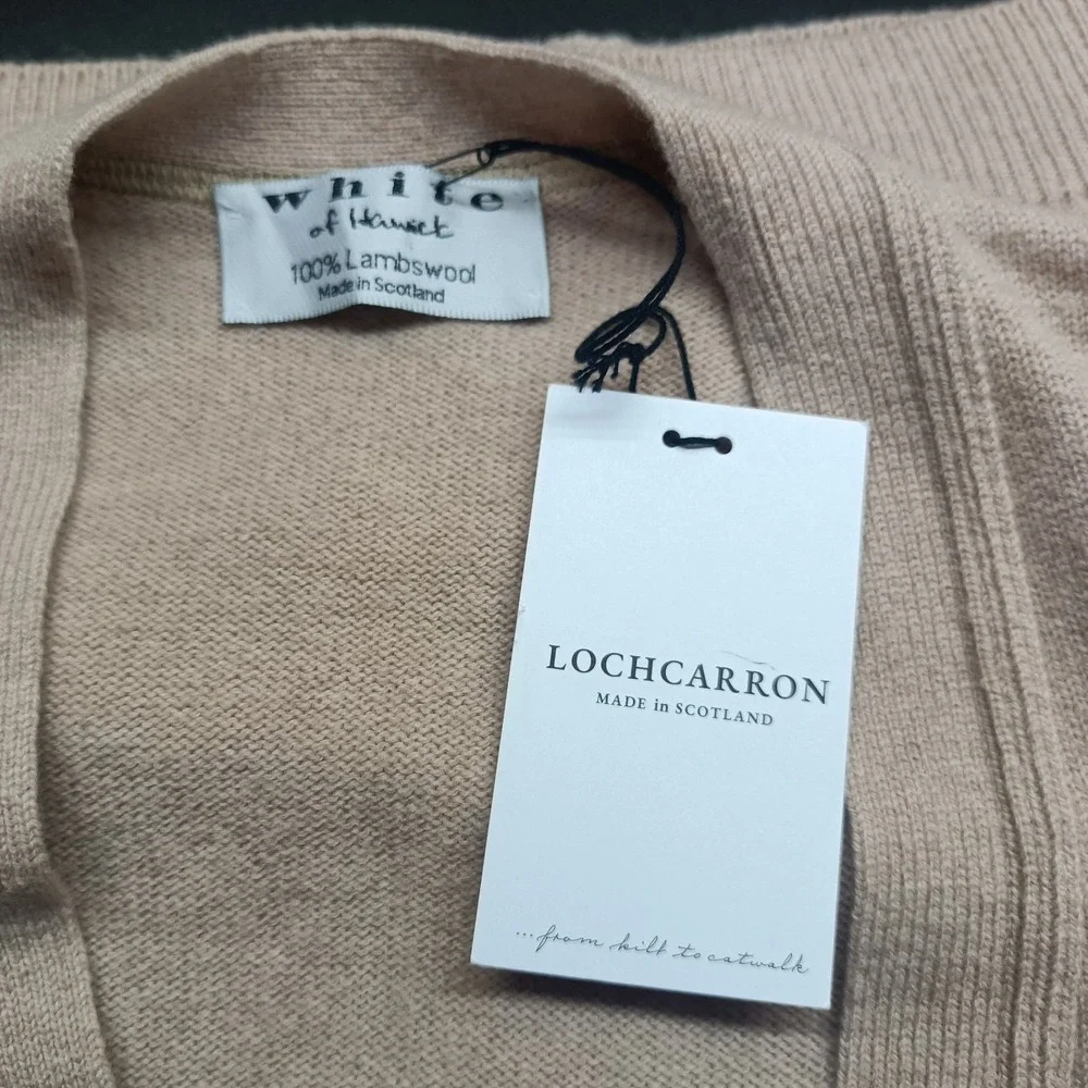 NWT White Of Hawick Men's Size 42 Beige 100% Lambswool 5 Button Vest‎ Scotland